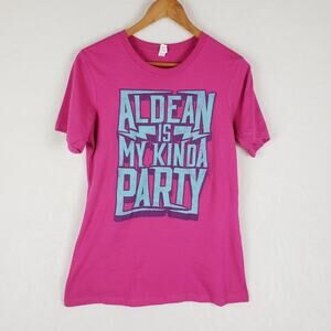 Jason Aldean T-Shirt Women M Fuchsia Pink Short Sleeve "My Kind of Party" Tee